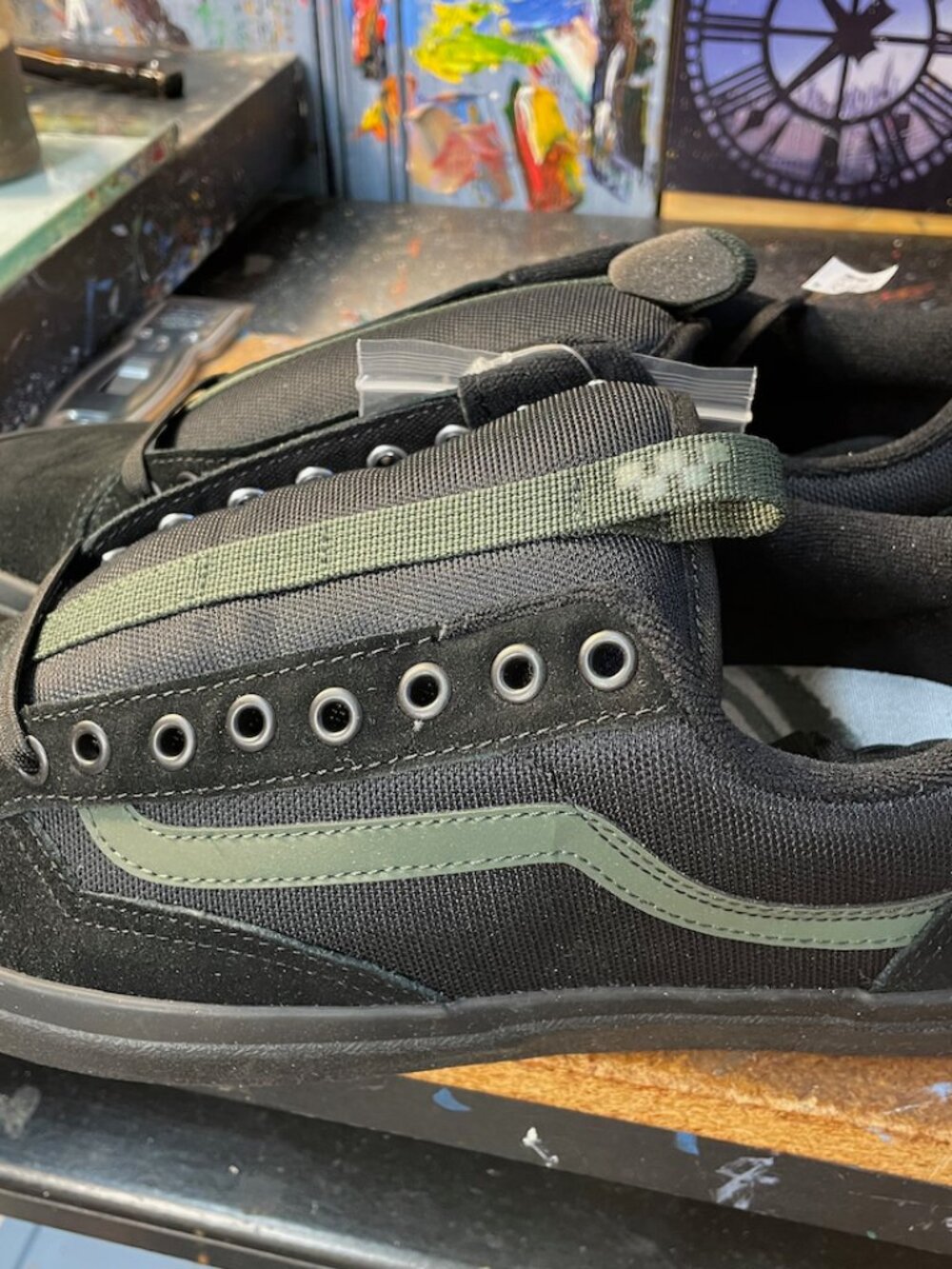 Vans Skate Old Skool 36 + Atiba Black Dark Green Size US 11 Men New VN000D5RNLX
